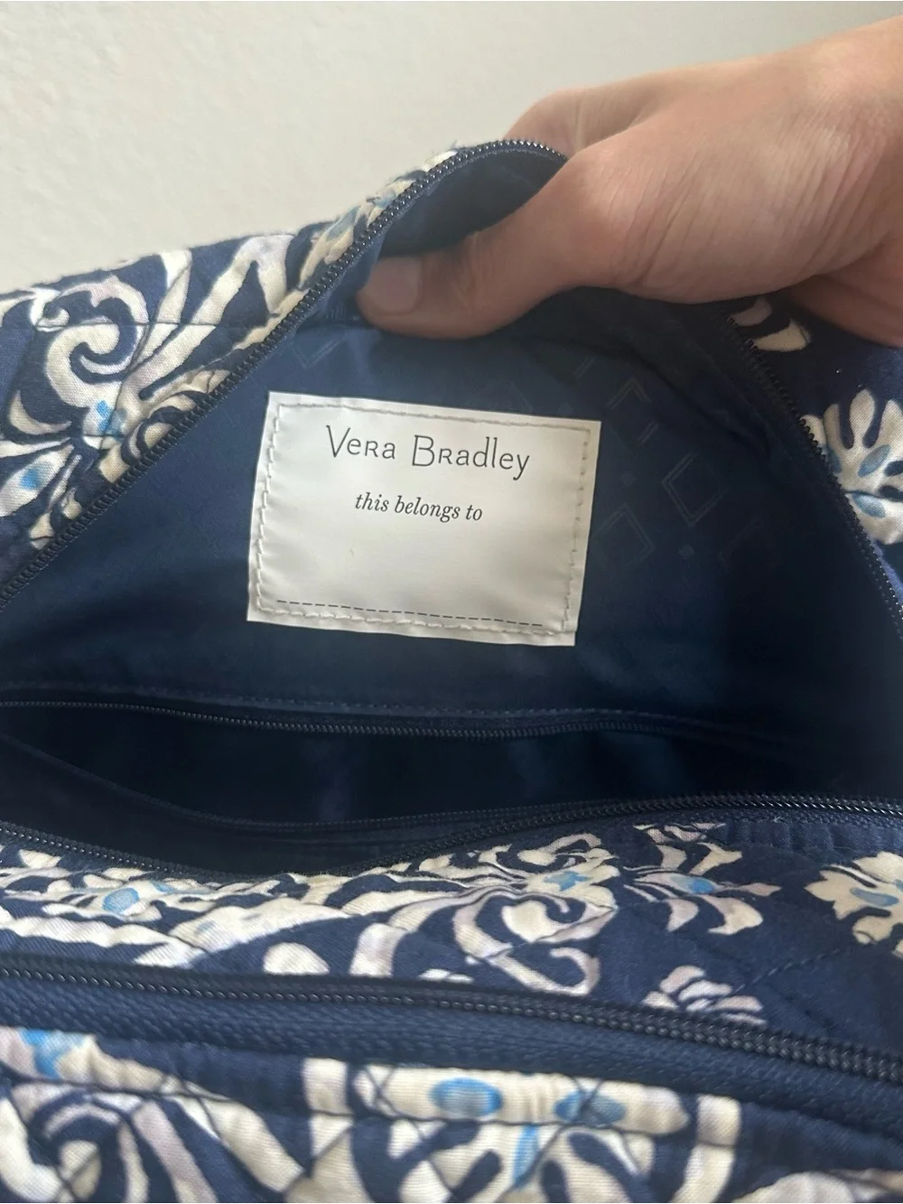 Vera Bradley Navy Floral Quilted Tote